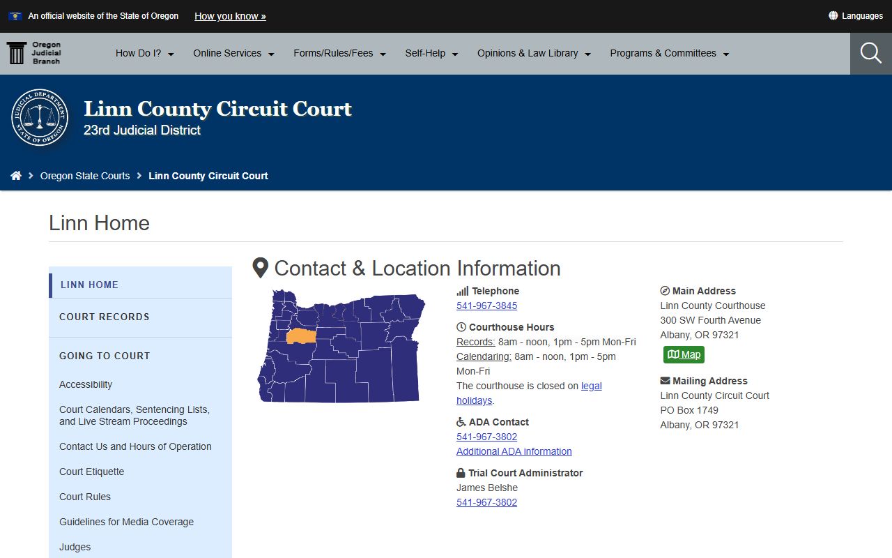 Linn County Circuit Court and Albany bankruptcy records