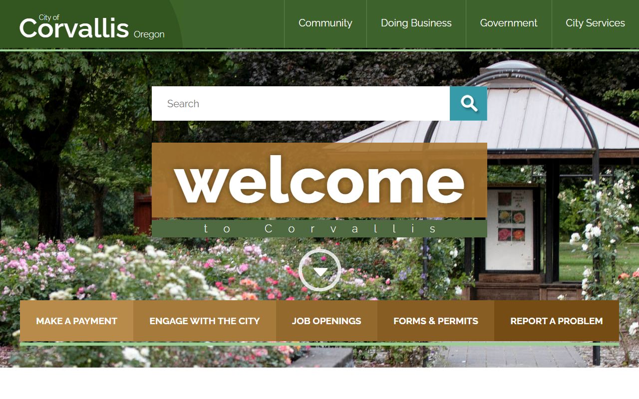 City of Corvallis home page and Corvallis bankruptcy records
