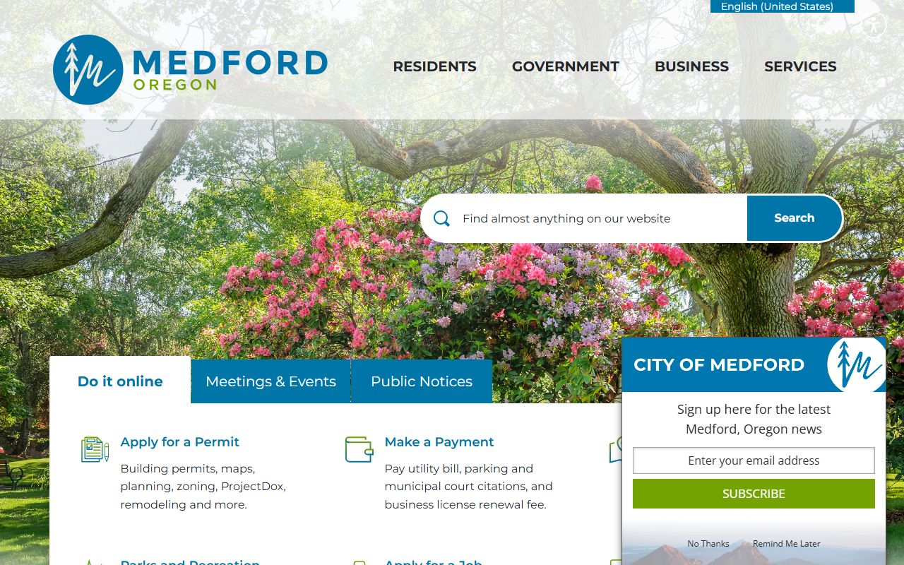 City of Medford official site Medford bankruptcy records
