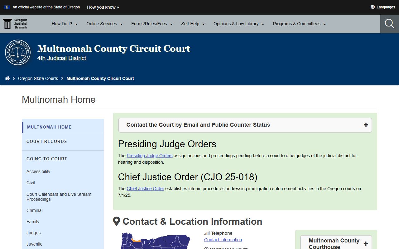 Multnomah County Circuit Court for Portland bankruptcy records