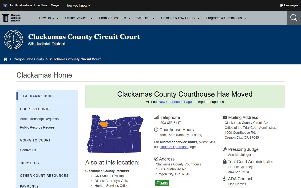 Clackamas County Circuit Court for bankruptcy records and legal research