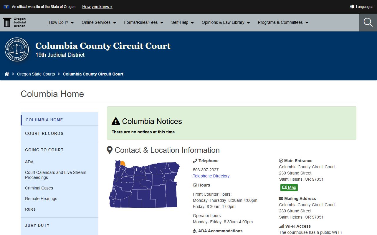 Columbia County Circuit Court for bankruptcy records and legal research