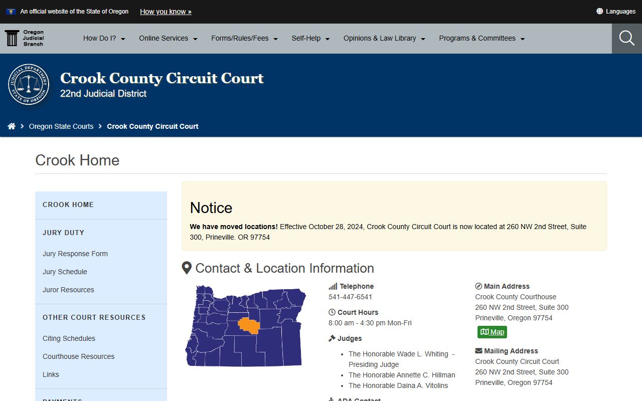 Crook County Circuit Court website for bankruptcy records