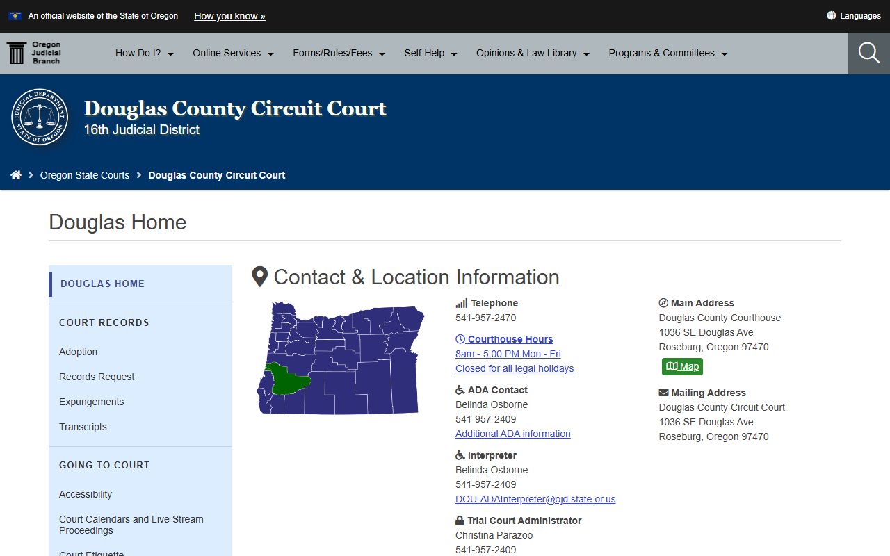 Douglas County Circuit Court website for bankruptcy records