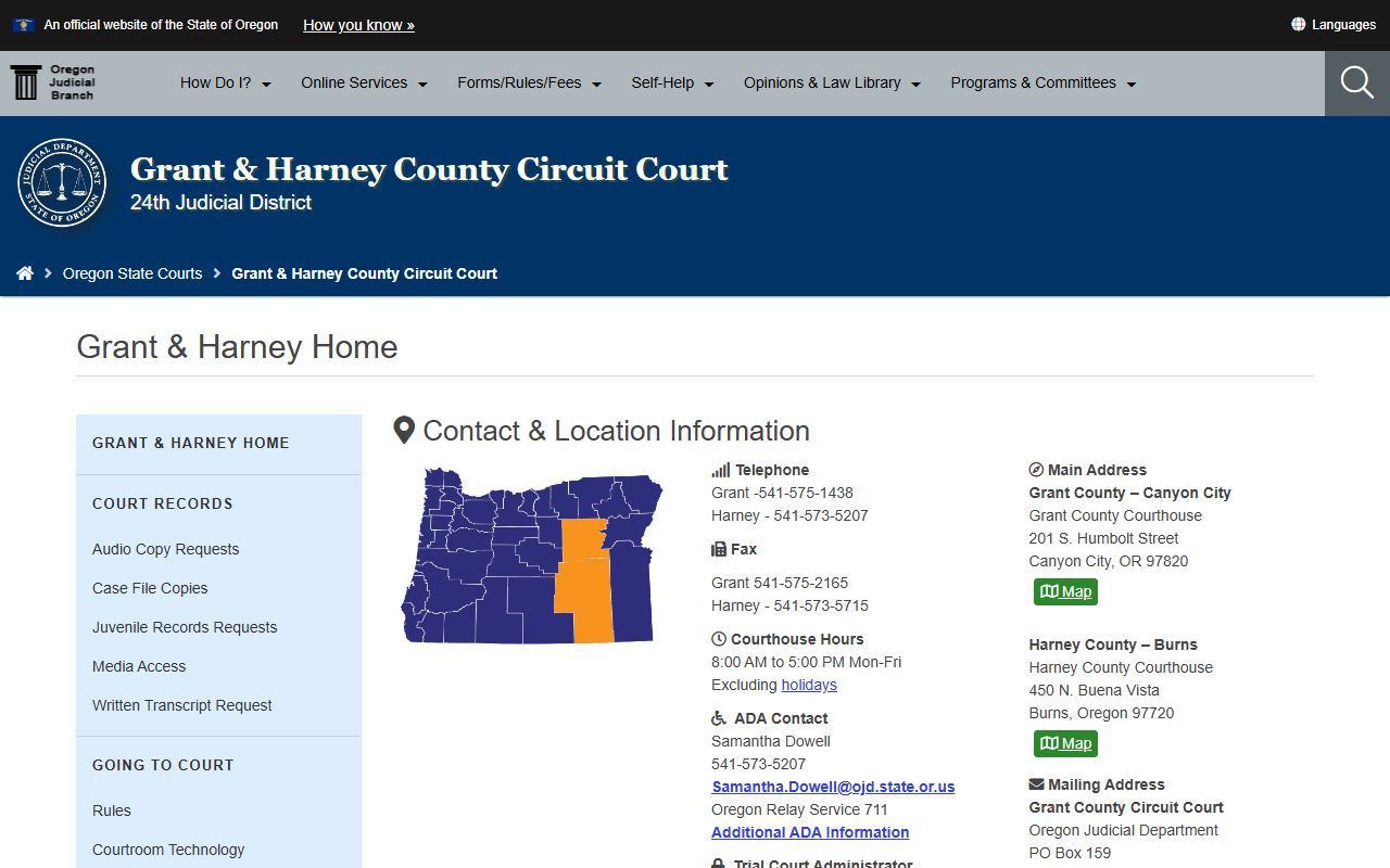 Grant County Circuit Court website for bankruptcy records