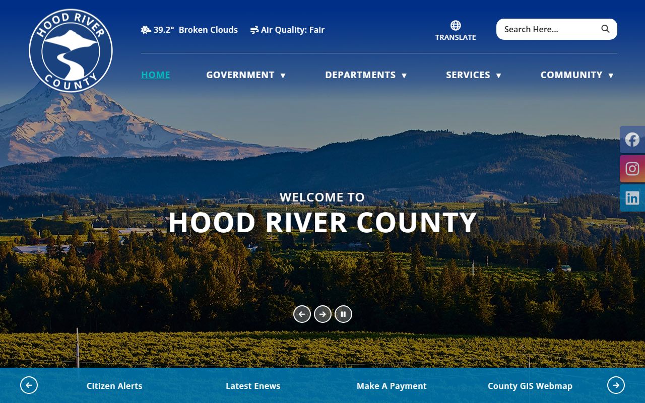 Hood River County official website for bankruptcy records access