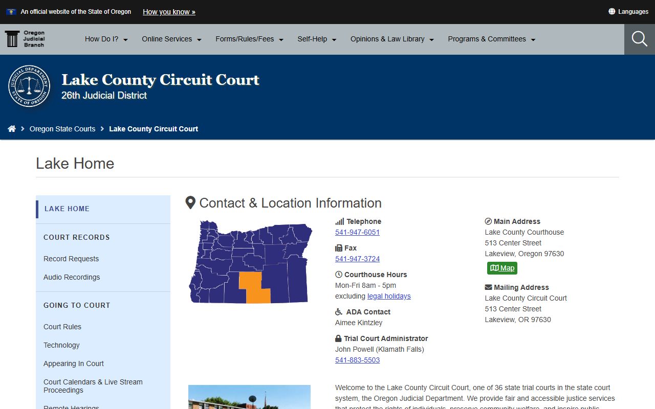Lake County Circuit Court page for bankruptcy records research