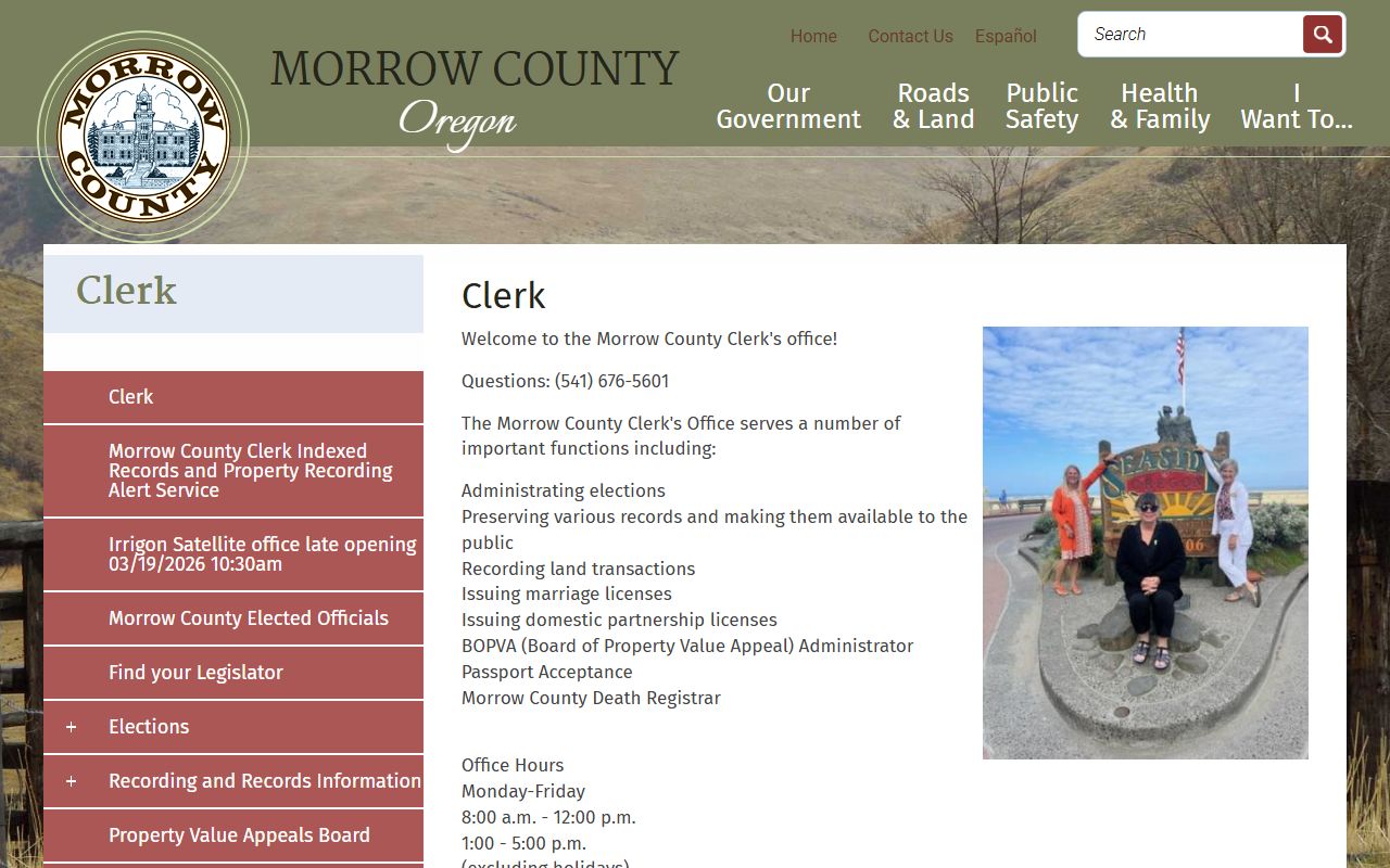 Morrow County Clerk official site for bankruptcy records access