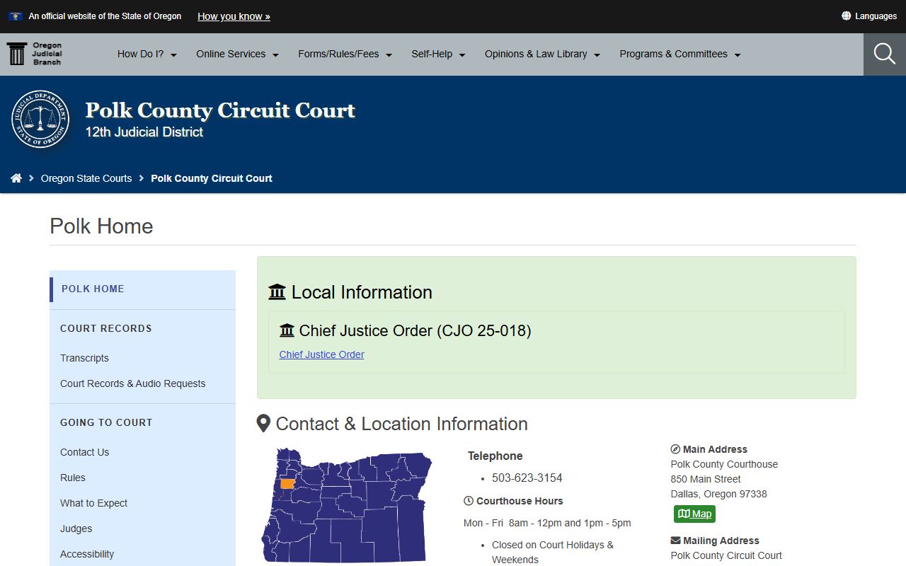 Polk County Circuit Court website for bankruptcy records research