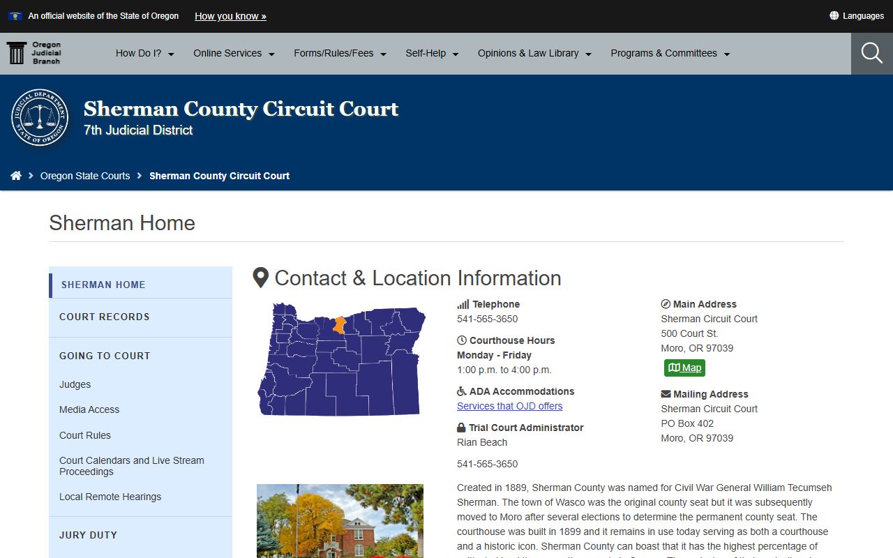 Sherman County Circuit Court for bankruptcy records context