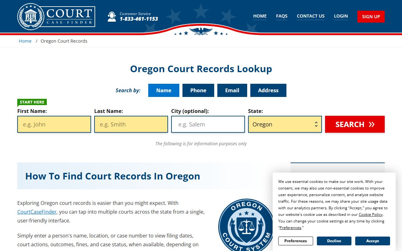 Oregon court records for Washington County bankruptcy records