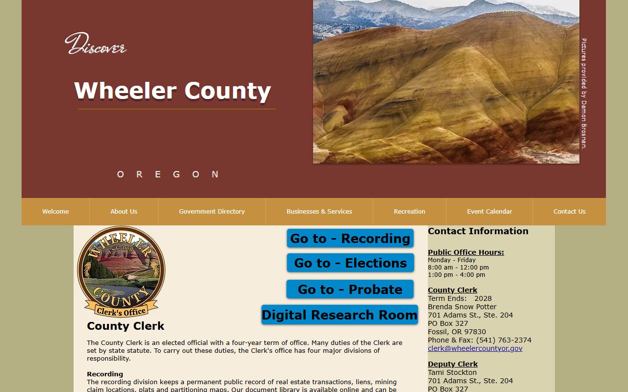 Wheeler County Clerk page for bankruptcy records research