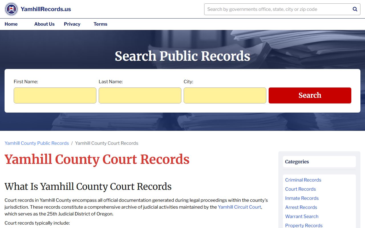 Yamhill County resources for bankruptcy records research