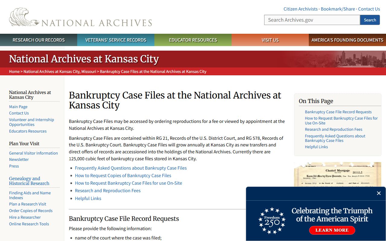 National Archives bankruptcy case files for older Oregon bankruptcy records